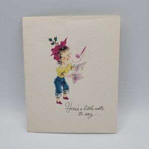 Hallmark Vintage Christmas Greeting Card 1947 Blue Jean Illustration Delight 40s